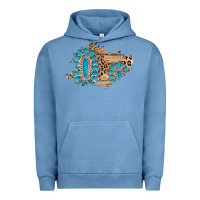 Pigment Pebble Blue gemstone wood leopard patch Urban Hoodie - AdoDesignShop