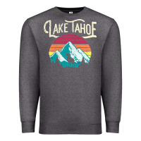 Charcoal Heather Vintage Lake Tahoe Mountains Retro T Premium Sweatshirt - longCreatives