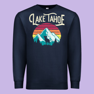Vintage Lake Tahoe Mountains Retro T Premium Sweatshirt Designed By Longcreatives