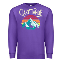 Purple Vintage Lake Tahoe Mountains Retro T Premium Sweatshirt - longCreatives
