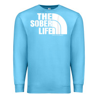 Ocean Blue the sober life sobriety cool aa na anonymous t shirt gifts Premium Sweatshirt - longCreatives