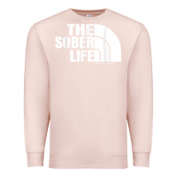Pale Pink the sober life sobriety cool aa na anonymous t shirt gifts Premium Sweatshirt - longCreatives