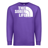 Purple the sober life sobriety cool aa na anonymous t shirt gifts Premium Sweatshirt - longCreatives