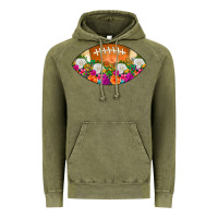 Vintage Olive American Football Floral Vintage Hoodie - CowCowDesign