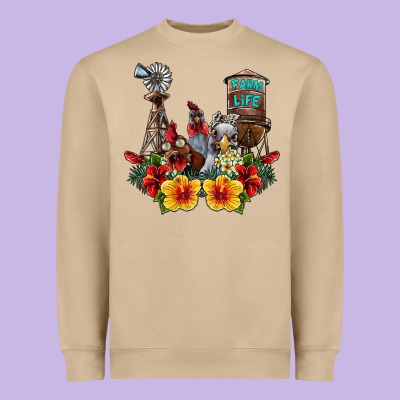Farm Life Chicken Heavyweight Sweatshirt Designed By Sublimationcraftshop