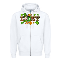 White st patricks one lucky heifer baby cow Zipper Hoodie - Artiststas