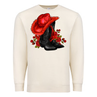 Sandshell valentines day cowboy boots red  and roses Premium Sweatshirt - AdoDesignShop