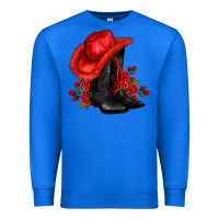 True Royal valentines day cowboy boots red  and roses Premium Sweatshirt - AdoDesignShop