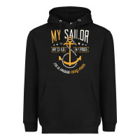 Black Proud Navy Mother for Moms of Sailors Proud Mom Navy Family Heavyweight Hoodie - longCreatives