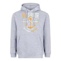 Heather Grey Proud Navy Mother for Moms of Sailors Proud Mom Navy Family Heavyweight Hoodie - longCreatives