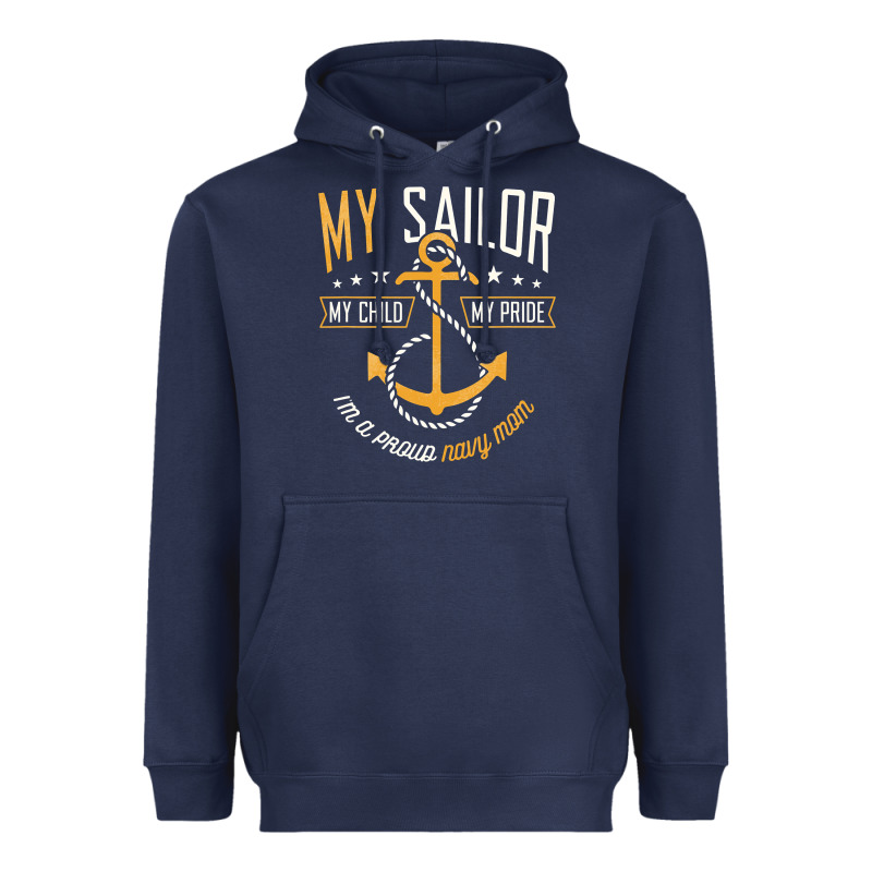 Proud Navy Mother For Moms Of Sailors Proud Mom Navy Family Heavyweight Hoodie by longCreatives | Teevron