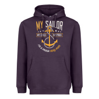 Plum Proud Navy Mother for Moms of Sailors Proud Mom Navy Family Heavyweight Hoodie - longCreatives