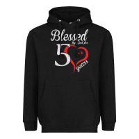 Black Vintage 50th Birthday Blessed By God For 50 Years Birthday Heavyweight Hoodie - longCreatives