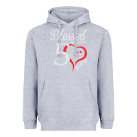 Heather Grey Vintage 50th Birthday Blessed By God For 50 Years Birthday Heavyweight Hoodie - longCreatives
