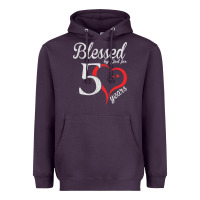 Plum Vintage 50th Birthday Blessed By God For 50 Years Birthday Heavyweight Hoodie - longCreatives