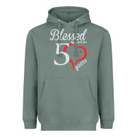 Sage Vintage 50th Birthday Blessed By God For 50 Years Birthday Heavyweight Hoodie - longCreatives