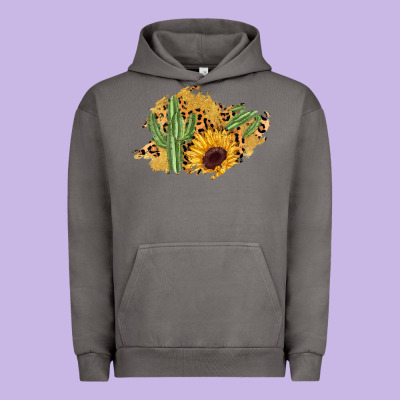 Cactus Leopard Sunflower Glitter  Patch Urban Hoodie Designed By Adodesignshop