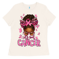 Bone lets beat cancer afro messy bun Ladies Tee - texasbilliewilder