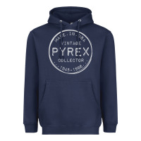 Navy Pyrex Mark  Vintage Collector Made in USA Heavyweight Hoodie - longCreatives