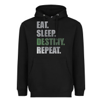 Black Destiny  Eat Sleep Destiny Repeat Short Sleeve Heavyweight Hoodie - longCreatives