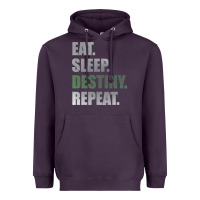 Plum Destiny  Eat Sleep Destiny Repeat Short Sleeve Heavyweight Hoodie - longCreatives