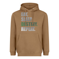 Toasted Coconut Destiny  Eat Sleep Destiny Repeat Short Sleeve Heavyweight Hoodie - longCreatives
