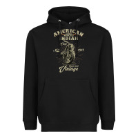 Black Vintage American Motorcycle Indian for Old Biker Gifts Heavyweight Hoodie - longCreatives