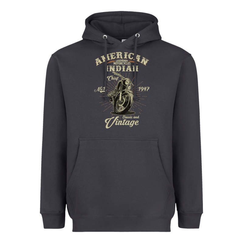 Vintage American Motorcycle Indian For Old Biker Gifts Heavyweight Hoodie by longCreatives | Teevron