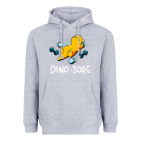 Heather Grey Dino Sore Funny Dinosaur Workout Gym Fitness Lifting Heavyweight Hoodie - longCreatives