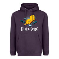 Plum Dino Sore Funny Dinosaur Workout Gym Fitness Lifting Heavyweight Hoodie - longCreatives