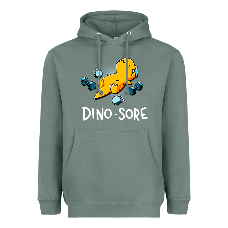 Dino Sore Funny Dinosaur Workout Gym Fitness Lifting Heavyweight Hoodie by longCreatives | Teevron