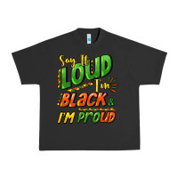 Pigment Black Say it loud i'm black and i'm proud Urban Heavy Tee - HowdyJamesFarm