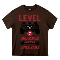 Chocolate Brown Kids Level 7 Unlocked Awesome Since 2013 Heavy Core Tee - Bettercallsaul