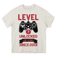 Cream Kids Level 7 Unlocked Awesome Since 2013 Heavy Core Tee - Bettercallsaul