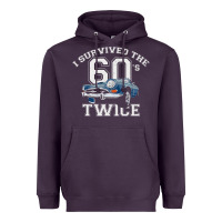 Plum I Survived The Sixties Twice Classic Birthday Heavyweight Hoodie - longCreatives