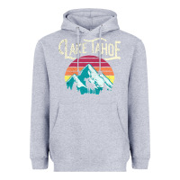 Heather Grey Vintage Lake Tahoe Mountains Retro T Heavyweight Hoodie - longCreatives