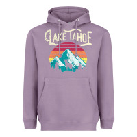 Lavender Vintage Lake Tahoe Mountains Retro T Heavyweight Hoodie - longCreatives