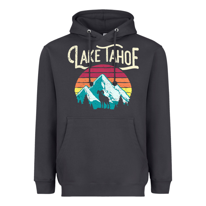 Vintage Lake Tahoe Mountains Retro T Heavyweight Hoodie by longCreatives | Teevron