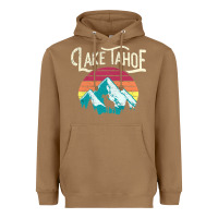 Toasted Coconut Vintage Lake Tahoe Mountains Retro T Heavyweight Hoodie - longCreatives