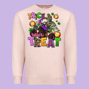 Trick Rawr Treat Premium Sweatshirt Designed By Adodesignshop