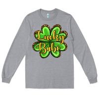 Heather Grey St. Patrick's Lucky babe Long Sleeve Tee - OliviaCreatesArt