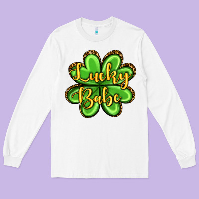 St. Patrick's Lucky Babe Long Sleeve Tee Designed By Oliviacreatesart