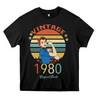 Black Vintage 1980 Original Parts Women 40th Birthday Heavy Core Tee - Bettercallsaul