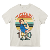 Cream Vintage 1980 Original Parts Women 40th Birthday Heavy Core Tee - Bettercallsaul