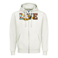 Oatmeal Heather love goats serape cowhide leopard goat family Zipper Hoodie - Artiststas