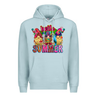 Blue Mist Hello summer Gnome Premium Hoodie - CowhideDigitalArt