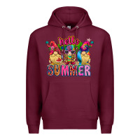 Burgundy Hello summer Gnome Premium Hoodie - CowhideDigitalArt