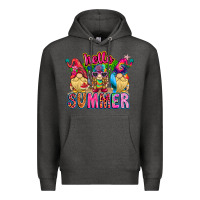 Charcoal Heather Hello summer Gnome Premium Hoodie - CowhideDigitalArt