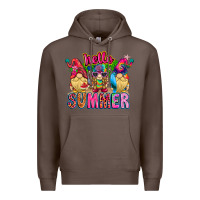 Coffee Hello summer Gnome Premium Hoodie - CowhideDigitalArt