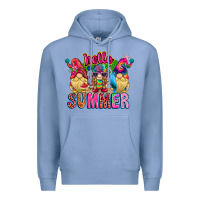 Colony Blue Hello summer Gnome Premium Hoodie - CowhideDigitalArt